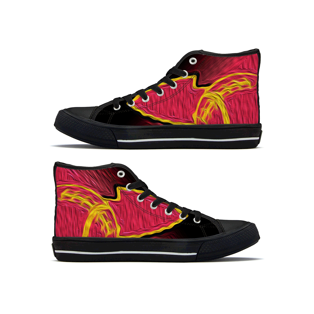 Men's Kansas City Chiefs High Top Canvas Sneakers 002 Men's Kansas City Chiefs High Top Canvas Sneakers 002